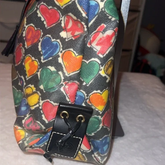 Dooney & Bourke Vintage Rainbow Crayon Graffiti Hearts Collection Bag Y2K 🌈 - Picture 4 of 17
